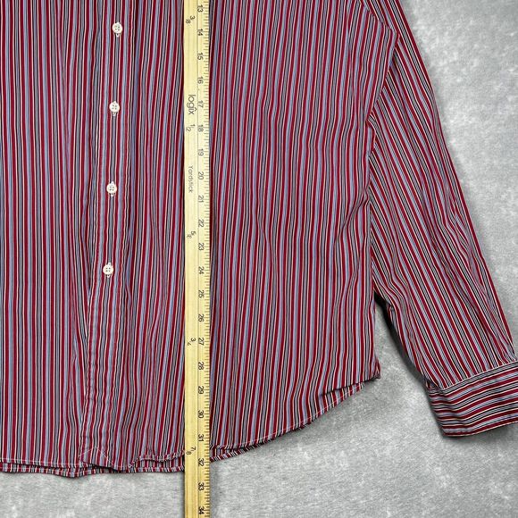 POLO RALPH LAUREN Long Sleeve Shirt Men’s XXL Red Striped Custom Fit Button Down - Picture 4 of 8